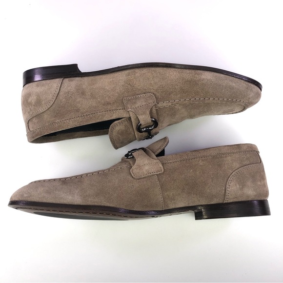 TO BOOT NEW YORK Mens Marmota Beige Corvo Round Toe Slip On Leather Loafers 8.5M - Picture 3 of 8